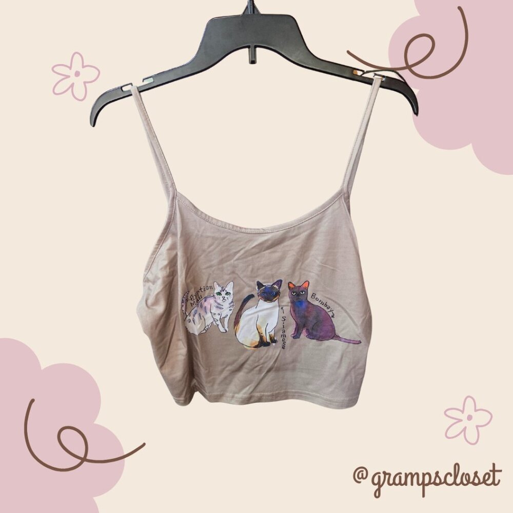 XL SHEIN Cat Crop Tank